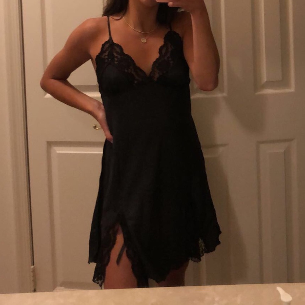 Black Silk Slip Dress